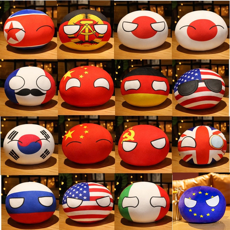 50styles 10cm Country Ball Plush Toy Polandball Plushie Countryball Spain USA Argentina FRANCE RUSSIA UK Gifts 2 - Countryball Plush